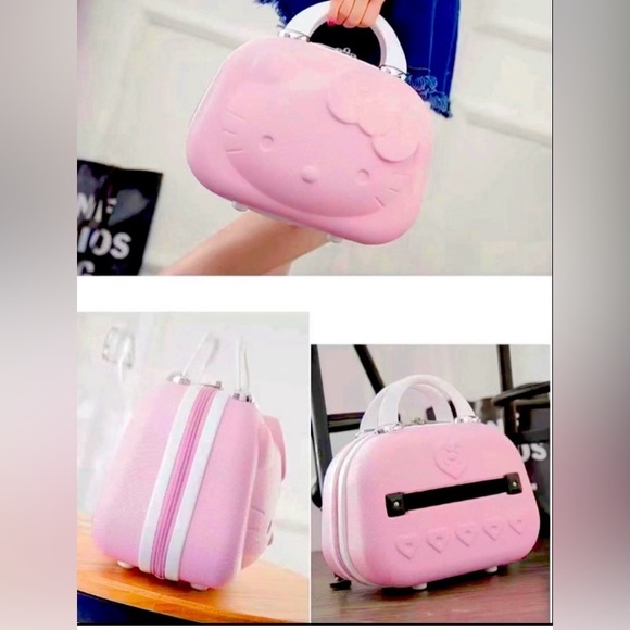 Hello Kitty BLING Travel Cosmetic Case Box Beauty Makeup Case Bag Organizer - Picture 3 of 9